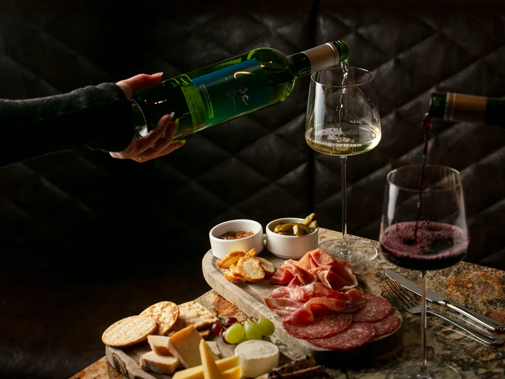 White wine with a sharing board at Smith's Bar & Grill