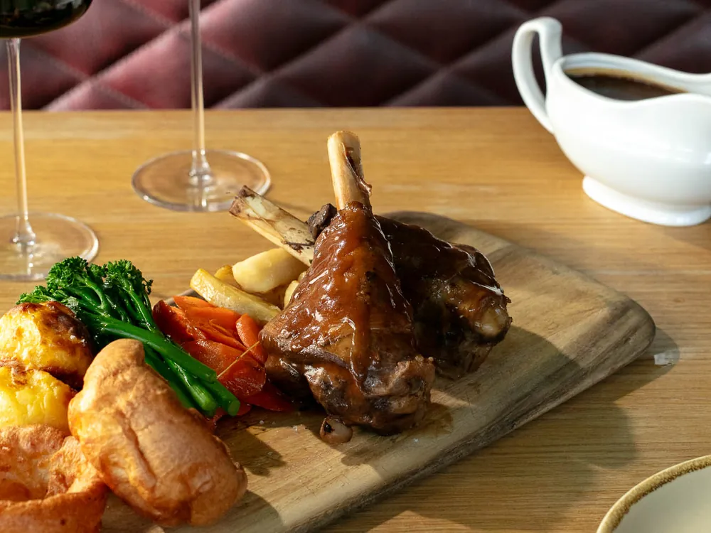 Lamb shank Sunday roast at Smith's Bar & Grill