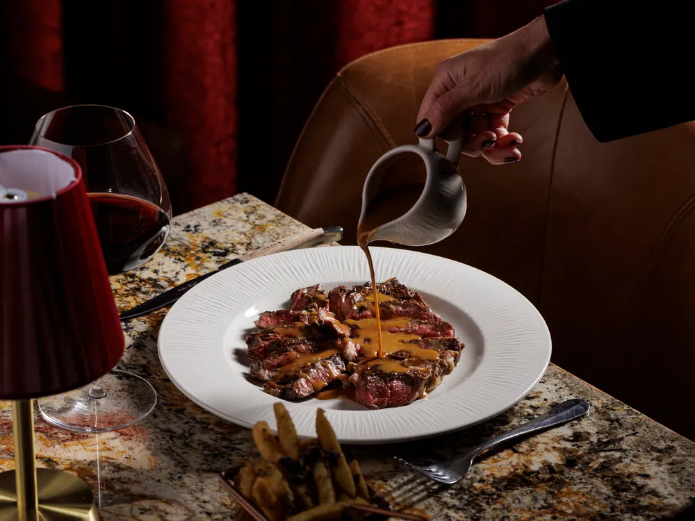 Steak with peppercorn sauce at Smith's Bar & Grill