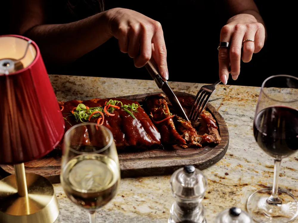 Slow-cooked pork ribs at Smith's Bar & Grill